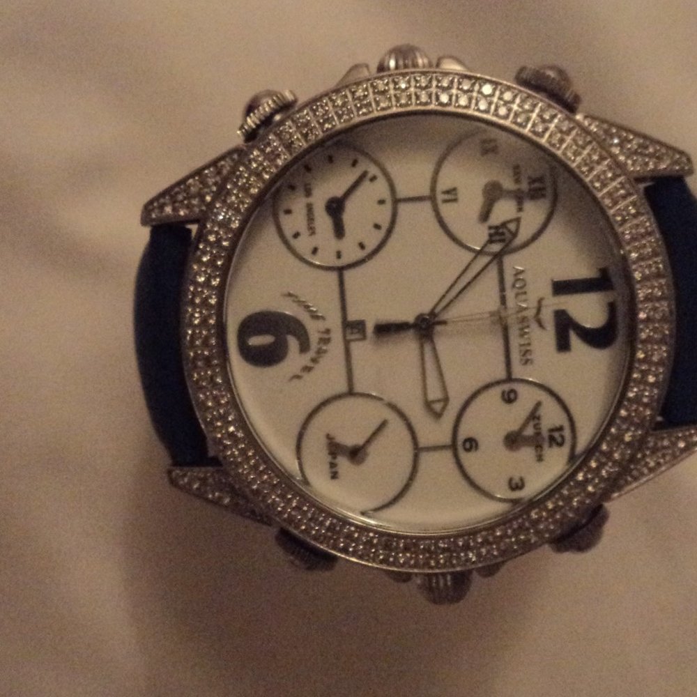 AQUASWISS double-sided diamond bezel wristwatch